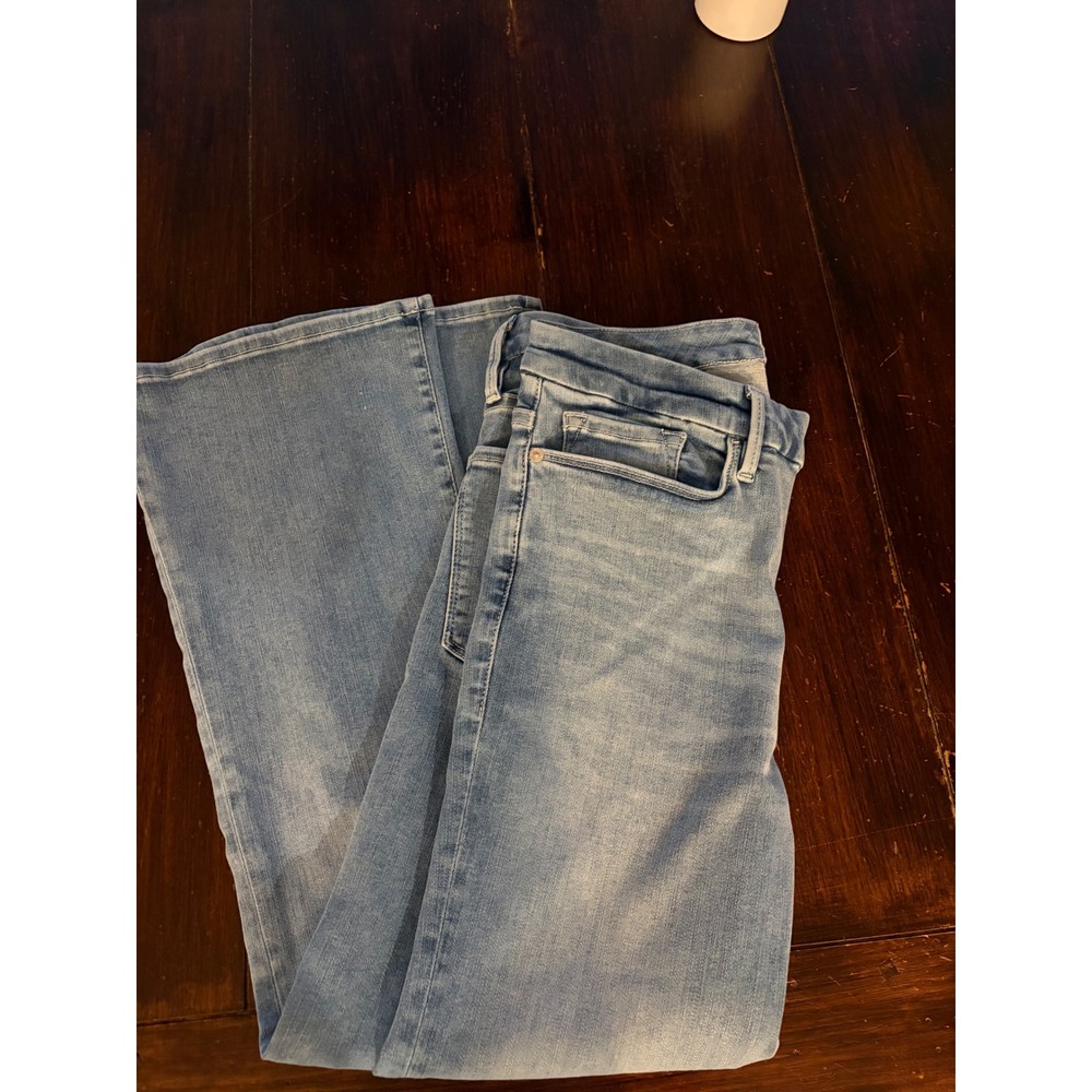FRAME Le One Crop Mini Boot Jeans Womens Size 2 Medium Wash Blue High Rise Flare - Picture 7 of 13